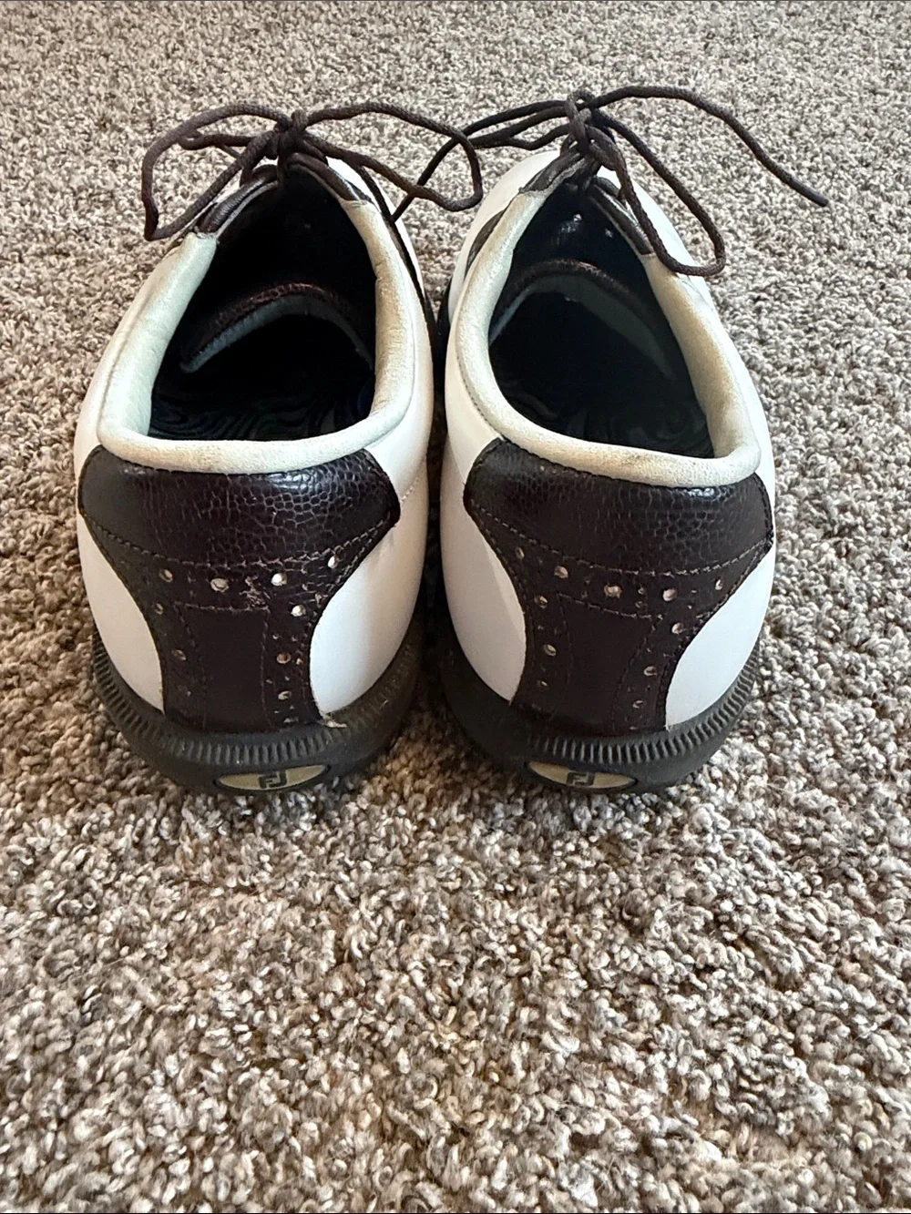 FootJoy White and Brown Men's Leather Golf Oxfords